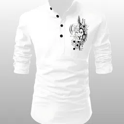 limro Men Printed Cotton Blend Straight Kurta image 1