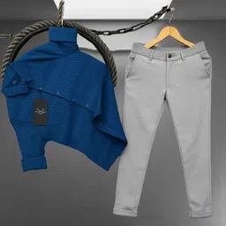 torontocn Men Cotton Blend Shirt Pant Set-picture-43