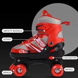 orayan Roller Skates with Break for Boys and Girls Adjustable Inline Skating Shoe Skates - Size 7-10 UK image 3