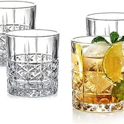 vlkmk (Pack of 6) Whiskey Glass ,Bourbon Glasses for New Fashioned Cocktails, Scotch Glasses, Perfect Rocks Glass (pack of 6 , 350ml) Glass Set Whisky Glass image 5