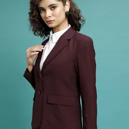 tokyo talkies Women Solid Single Breasted Casual Blazer image 4