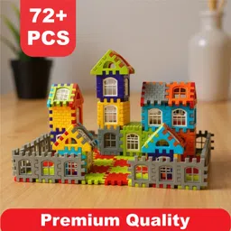 House Building Blocks - 72+ Pieces Educational DIY Construction Set-image-101