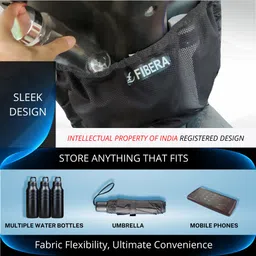 fibera Smart Basket for Honda Dio 125cc (Not for Dio 110cc) Luggage Box Black Polyester Motorbike Saddlebag image 2