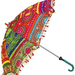 Rajasthani Handicraft Multicolour Umbrella for Navratri and Decorations RRGV Umbrella-image-41
