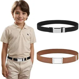 jiyancreation Boys & Girls Casual Black, Brown Nylon Belt-picture-32