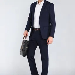 park avenue Men SB2 BTN S SLIM NOTCH, STRETCH 2PC SUIT Self Design Suit image 4