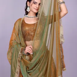 aika Solid Semi Stitched Lehenga Choli image 5