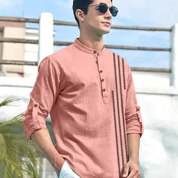 clothingveda Men Printed Cotton Blend Straight Kurta image 5