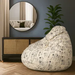 style homez 4XL Classic Cotton Canvas Abstract Printed Teardrop Bean Bag With Bean Filling image 3