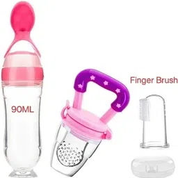 ridhan enterprises Feeding spoon with fruits feeder and Baby finger brush ( COMBO PCK -3 ) - 90 ml-picture-12