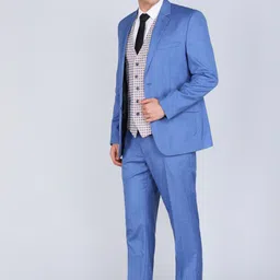 park avenue Men SB2 NOTCH S.SLIM FIT 3PC SUIT 85% TR/15% RAYON Solid Suit image 4