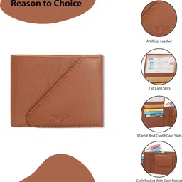 metronaut Men Casual, Trendy Tan Artificial Leather Wallet image 2