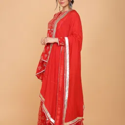 fourleaf Pure Cotton Printed Red Women Dupatta-picture-17