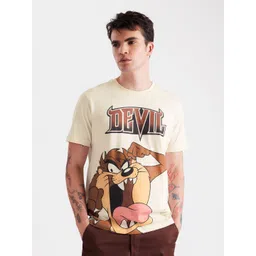 the souled store Men Printed, Typography Round Neck Pure Cotton White T-Shirt-picture-17