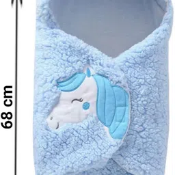customary Embroidered Single Hooded Baby Blanket for AC Room image 2