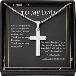 rakva To Dad First Hero Love Protect Thank Great Necklace Gift From Daughter Zircon Silver Pendant Set-picture-35