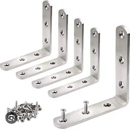 padmavathi enterprises Right Angle Bracket Brackets Shelf Supporter BREACKETS Stainless Steel 10 Shelf Bracket-picture-27