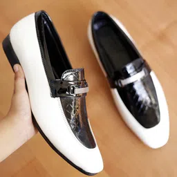 englewood Luxury fashion formal shoes shiny loafers stylish faux leather new modal Loafers For Men image 5