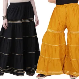 pinovo Pack of 2 Women Relaxed Multicolor Cotton Blend Trousers-picture-34