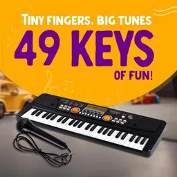 just97 49 Keys Musical Keyboard Piano with Mic for Kids Analog Portable Keyboard L21 image 4