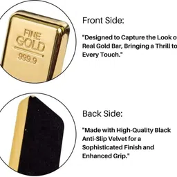 stylewell 3 Realistic 24K Gold Metal Biscuit Bar Paper Weight For Office & Home Desk Decor Decorative Showpiece - 15 cm image 2