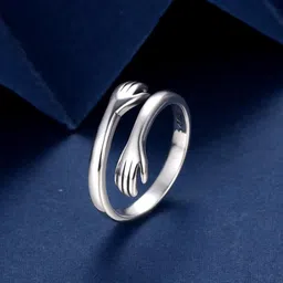 maatrchaaya Fashion New Simple 925 Original Silver Hug Ring For Womens Silver Silver Plated Ring image 2