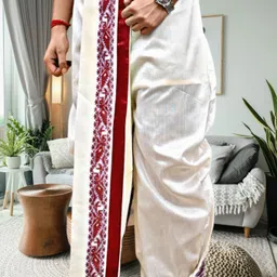 GOURI COLLECTIONS ready to wear DHOTI PANT with VELVET BORDER Embellished Men Dhoti image 4
