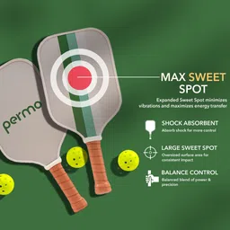 permo Pickleball Set-2 Carbon Fiber Paddles 14mm 2 Balls & 1 Bag Lightweight & Durable Pickleball Paddle image 3