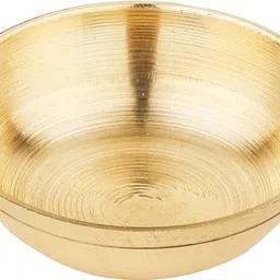 daridra bhanjan Pure Brass Pooja Thali Set | Plate, 2 Katori, Bell, Glass & Spoon | Bhog Thali Brass image 4