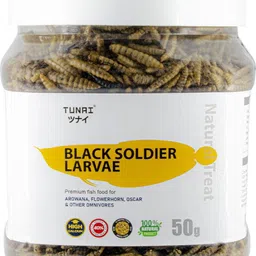 tunai Black Soldier Larvae Dry Fish Food for Flowerhorn, Arowana, Oscar Fish 0.05 kg Dry Adult, New Born, Senior, Young Fish Food image 4