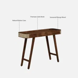 woodsworth from pepperfry Baarn Mango Wood Console Table In Rustic Teak Finish image 4