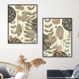 artevenue Garden Contours Multicolor Canvas Framed Floral Art Print Set of 2 image 2