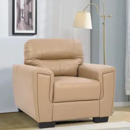 royaloak Melaka Leatherette 1 Seater Sofa in Beige Colour-picture-15