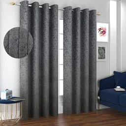 flipkart smartbuy 214 cm (7 ft) Velvet Room Darkening Door Curtain (Pack Of 2)-picture-17