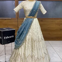 fabcartz Embroidered Semi Stitched Lehenga Choli-picture-11