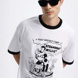 glitchez Men Printed Round Neck Pure Cotton White T-Shirt-picture-35
