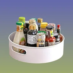 vaynes Plastic circular Spinning Rack Serving Tray – House & Culinary Area Storage Basket-picture-12
