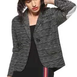 campus sutra Women Self Design Single Breasted Casual Blazer-picture-19