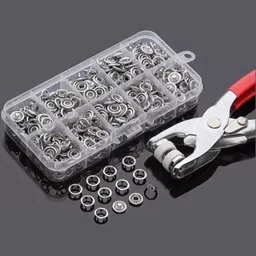 jsc 200pc Silver Thickened Snap Fasteners Kit Set Punch Plier Metal Buttons-picture-29