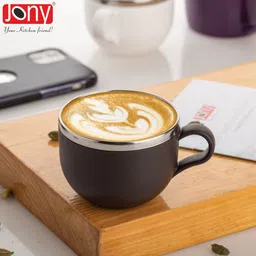 jony Pack of 6 Plastic, Steel Premium Quality Chai, Tea & Coffee Cup Set - Elegant & Durable for Daily Use image 2