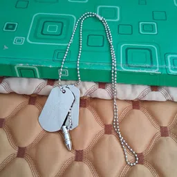 m men style Military Army Name Locket Dog Tag Chain With Plain Dog Tag Pendant SPn2022393 Sterling Silver Zinc, Metal Pendant image 4