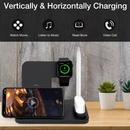 DECODIY Wireless 40W Best 4 in 1 Foldable Fast Charging Stand Station For Multi Devices Charging Pad image 5
