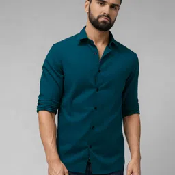 metronaut Men Regular Fit Solid Spread Collar Casual Shirt-picture-34