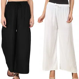 mixfit Pack of 2 Women Relaxed Multicolor Cotton Blend Trousers-picture-21