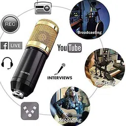 amg music Professional BM800 Recording Microphone Set for Studio Recording Singing Vlog Mic Set w/ Adjustable Mic Stand,Pop-Filter XRL To 3.5mm Audio Jack,Shock Mount image 4