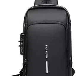 uzan Black Men Shoulder Bag USB Charging Sport Shoulder High Capacity Waterproof-picture-47