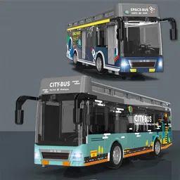 magicwand 1:32 Die-Cast Metal City or Space Bus with Openable Openable Doors Lights,Music image 2