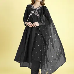 goroly Women Art Silk Kurta Pant Dupatta Set-picture-13