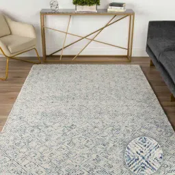 Navy Wool Abstract 10' x 8' Hand tufted Carpet By Kaleen India-image-58