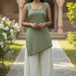 the theme Women Solid, Embellished Pure Cotton Asymmetric Kurta-picture-36